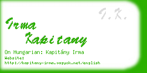irma kapitany business card